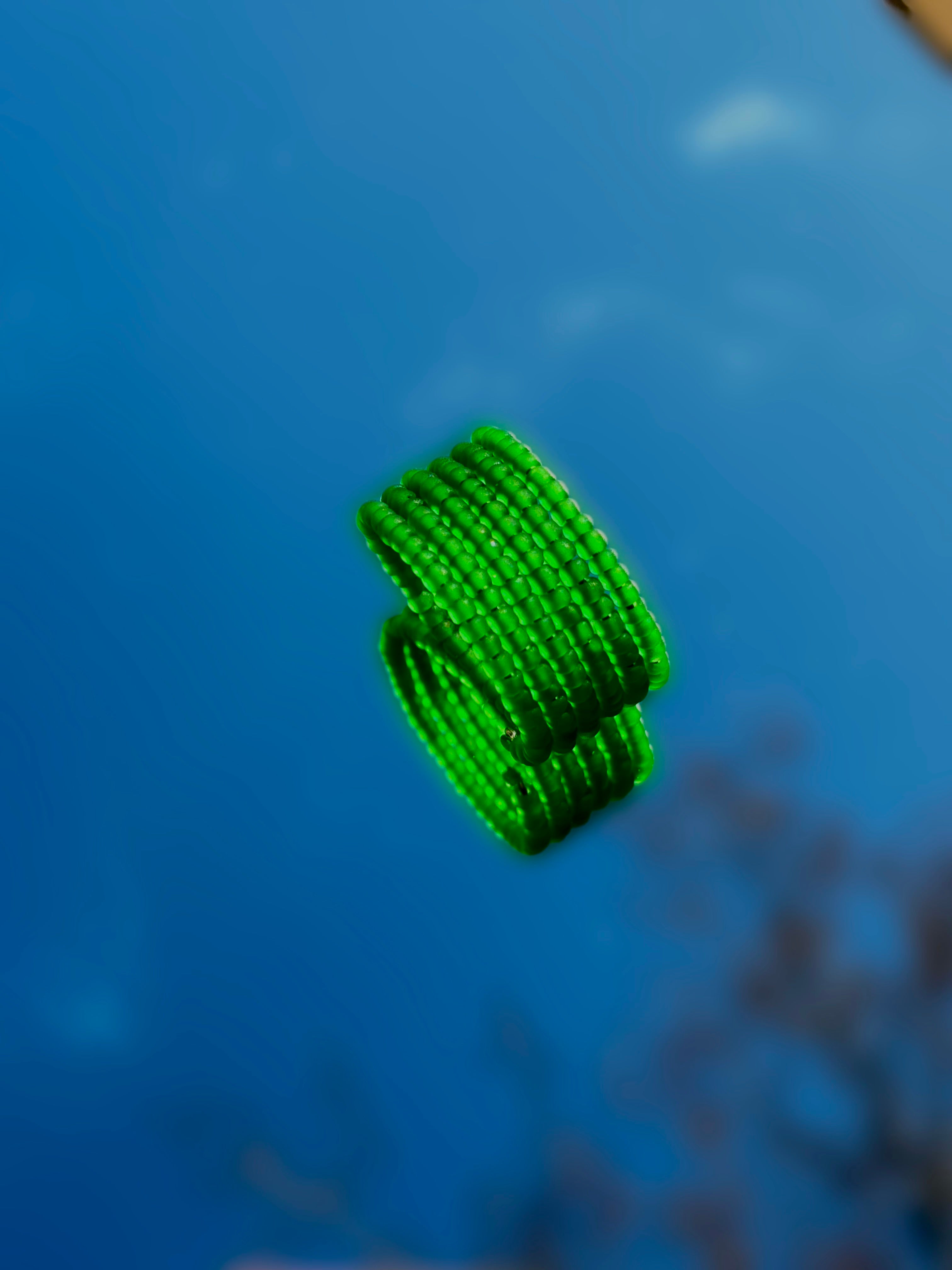 Bague-perles de verre-vert-kharmari