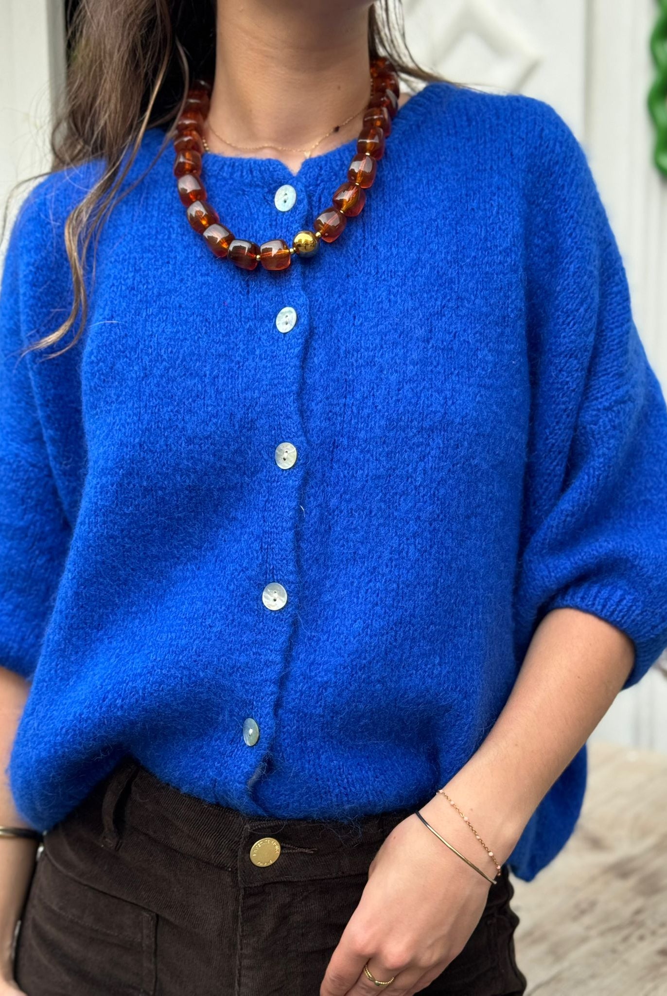 Gilet bleu roi vu de face