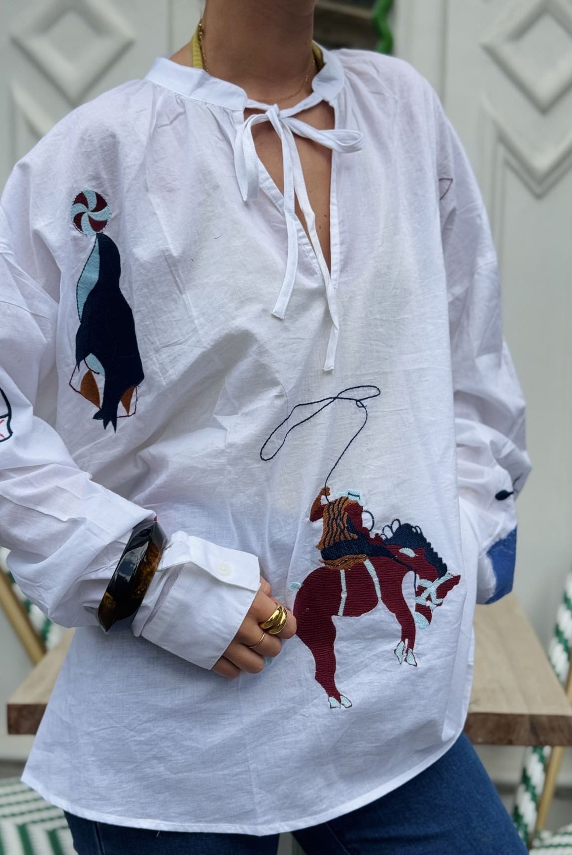 blouse blanche brodée bohème