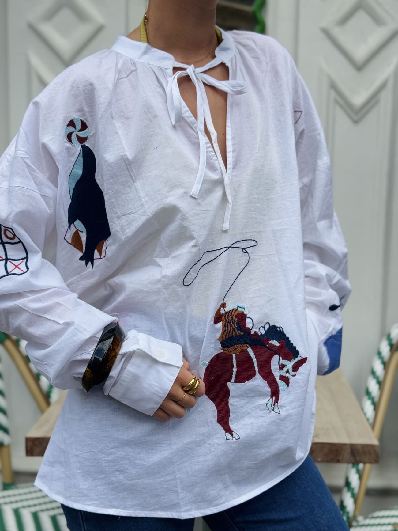 blouse blanche brodée bohème