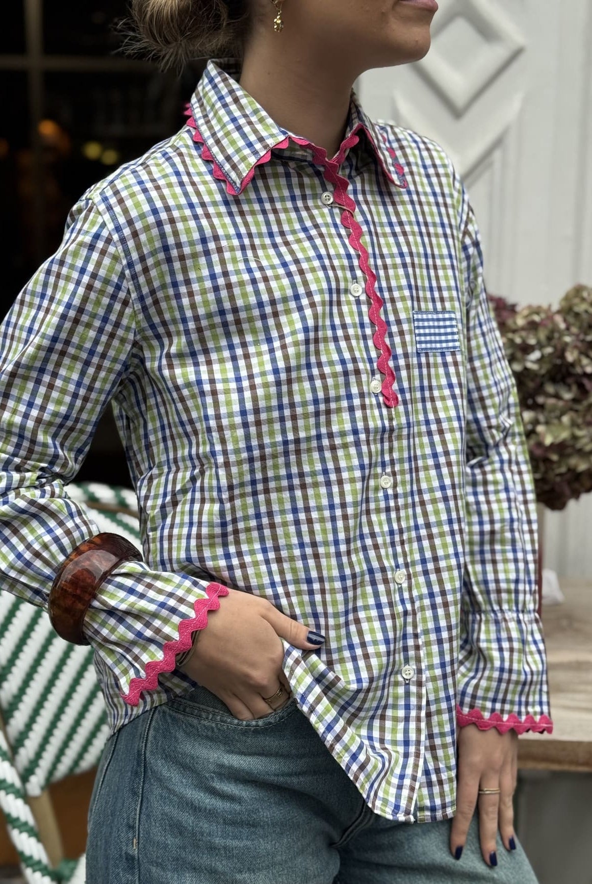 Chemise « Carreaux Acidulés vue de face