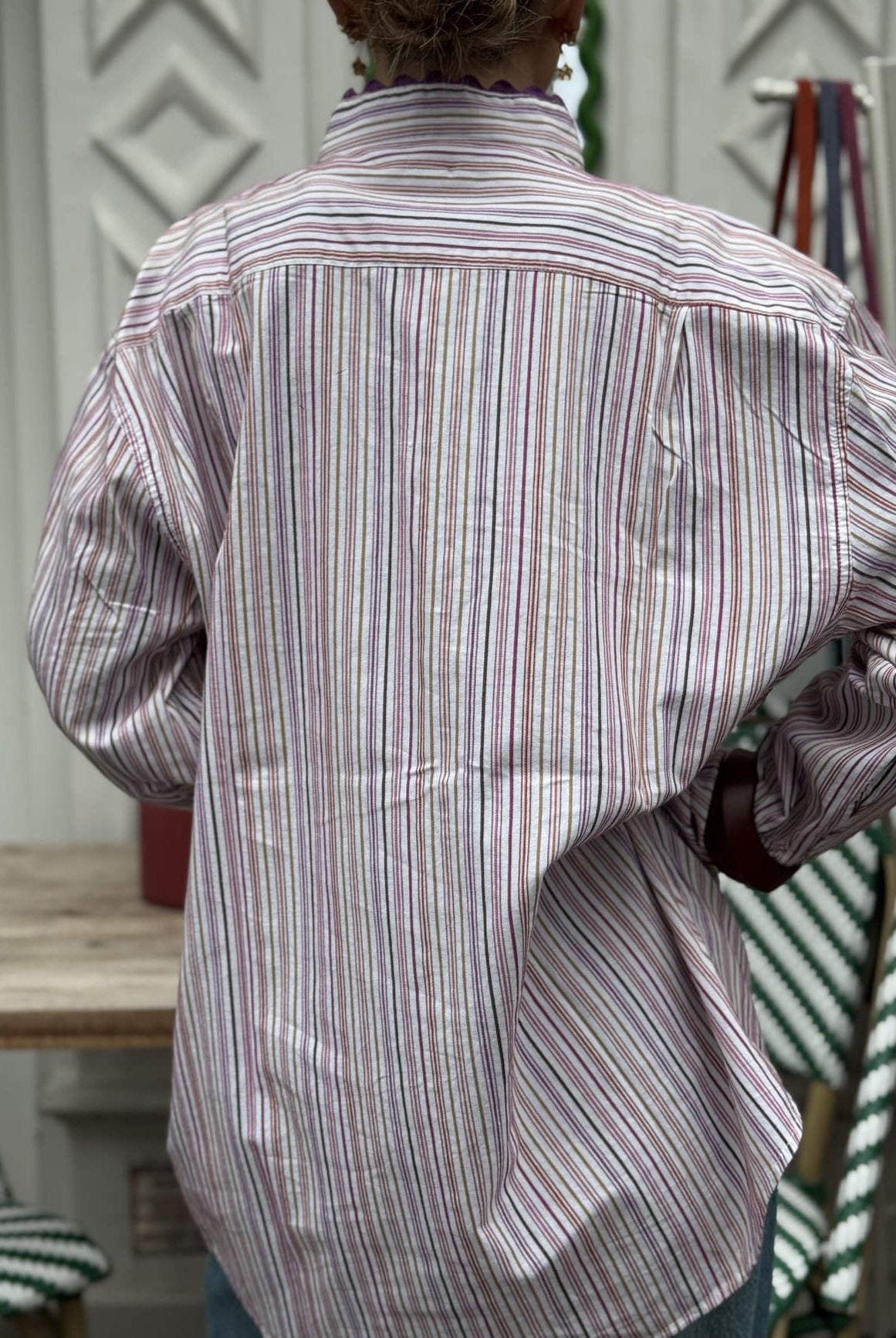 Chemise femme ensemble création rose vue de dos