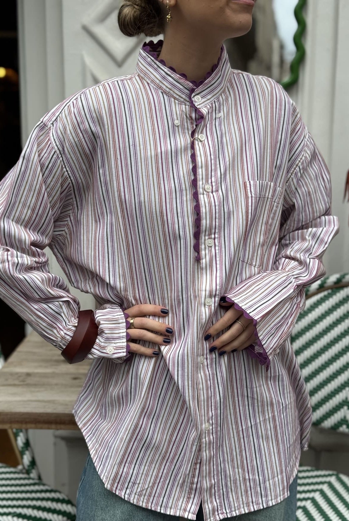 Chemise femme ensemble création rose