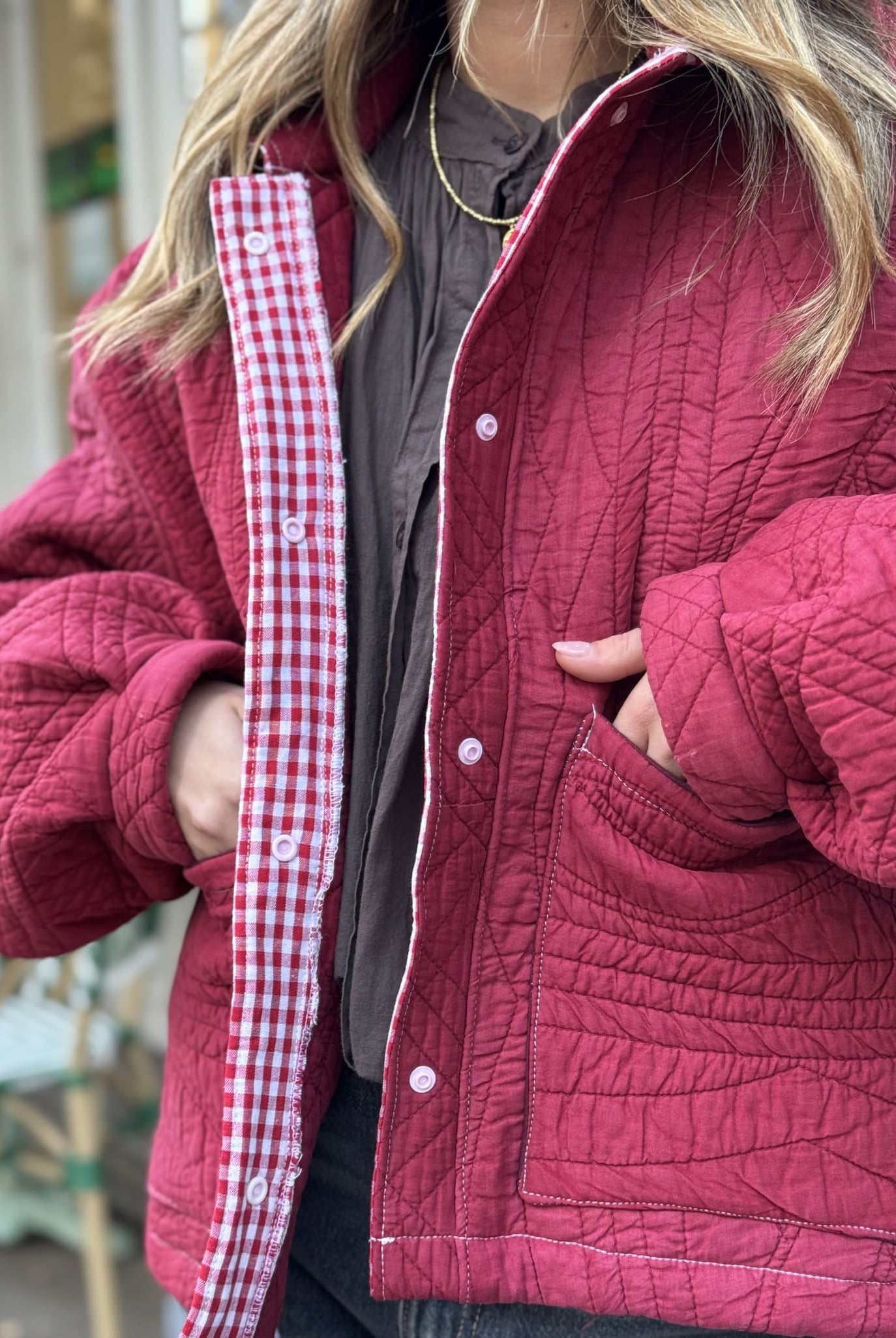 Veste rouge upcyclée Engagés Engagées