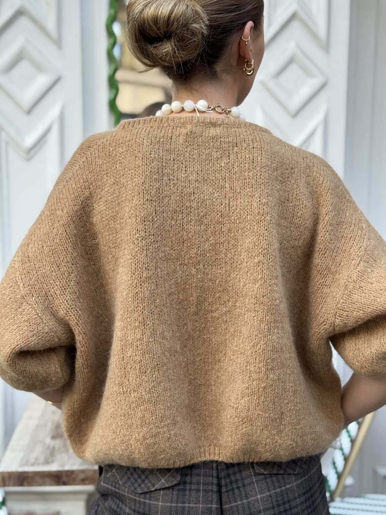 Gilet mohair camel vu de dos