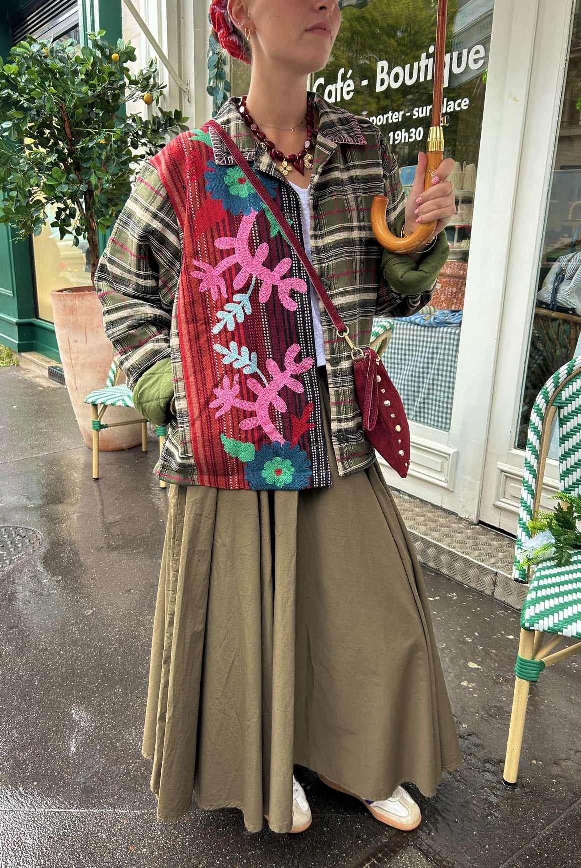 Jupe longue forme corolle pour femme portée