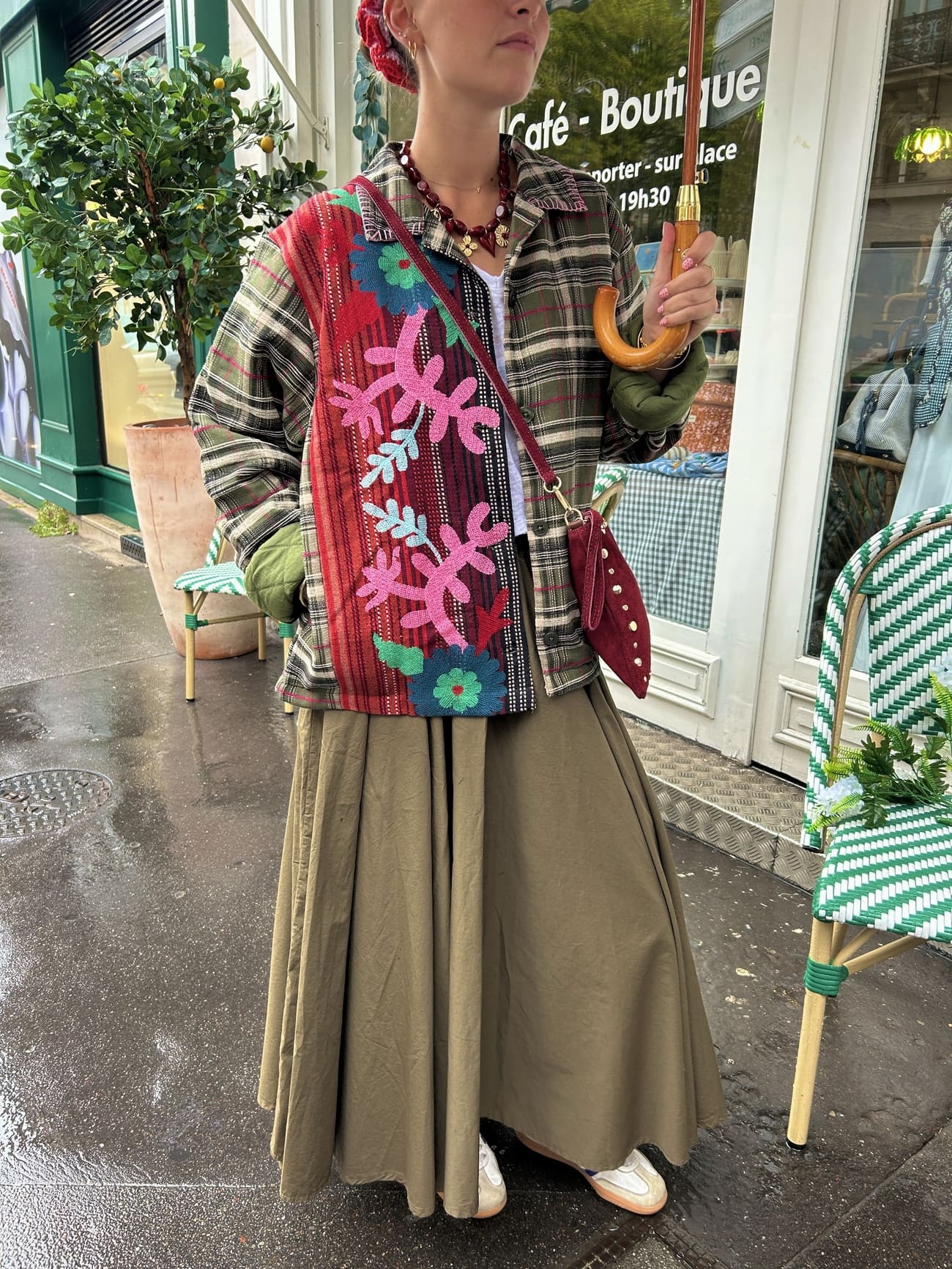 Jupe longue forme corolle pour femme portée