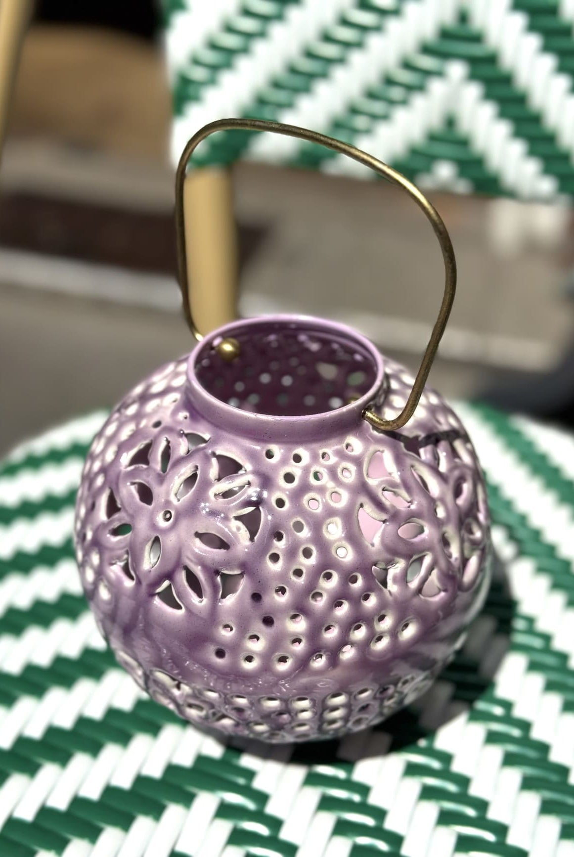 Lanterne Cordoba turquoise vue du dessus