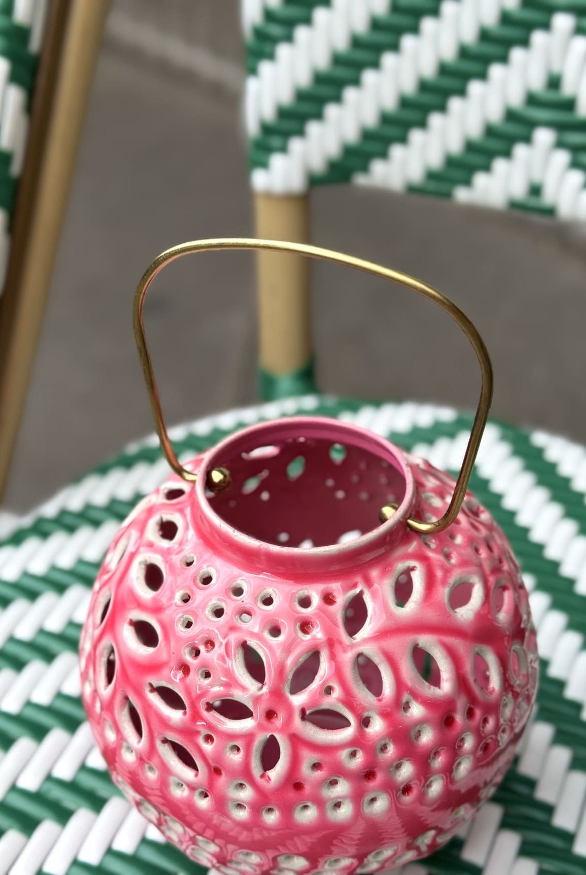 Lanterne Cordoba rose vue du dessus