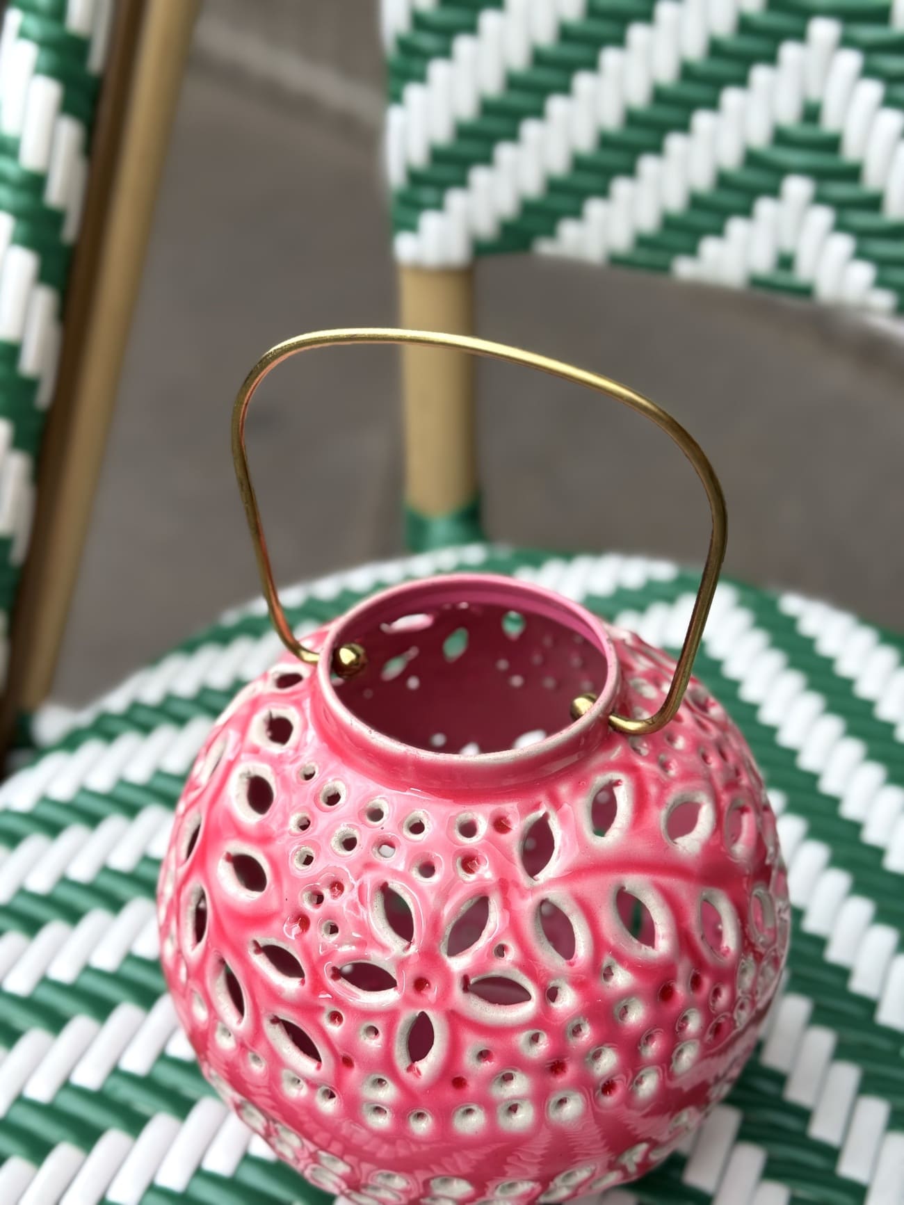 Lanterne Cordoba rose vue du dessus