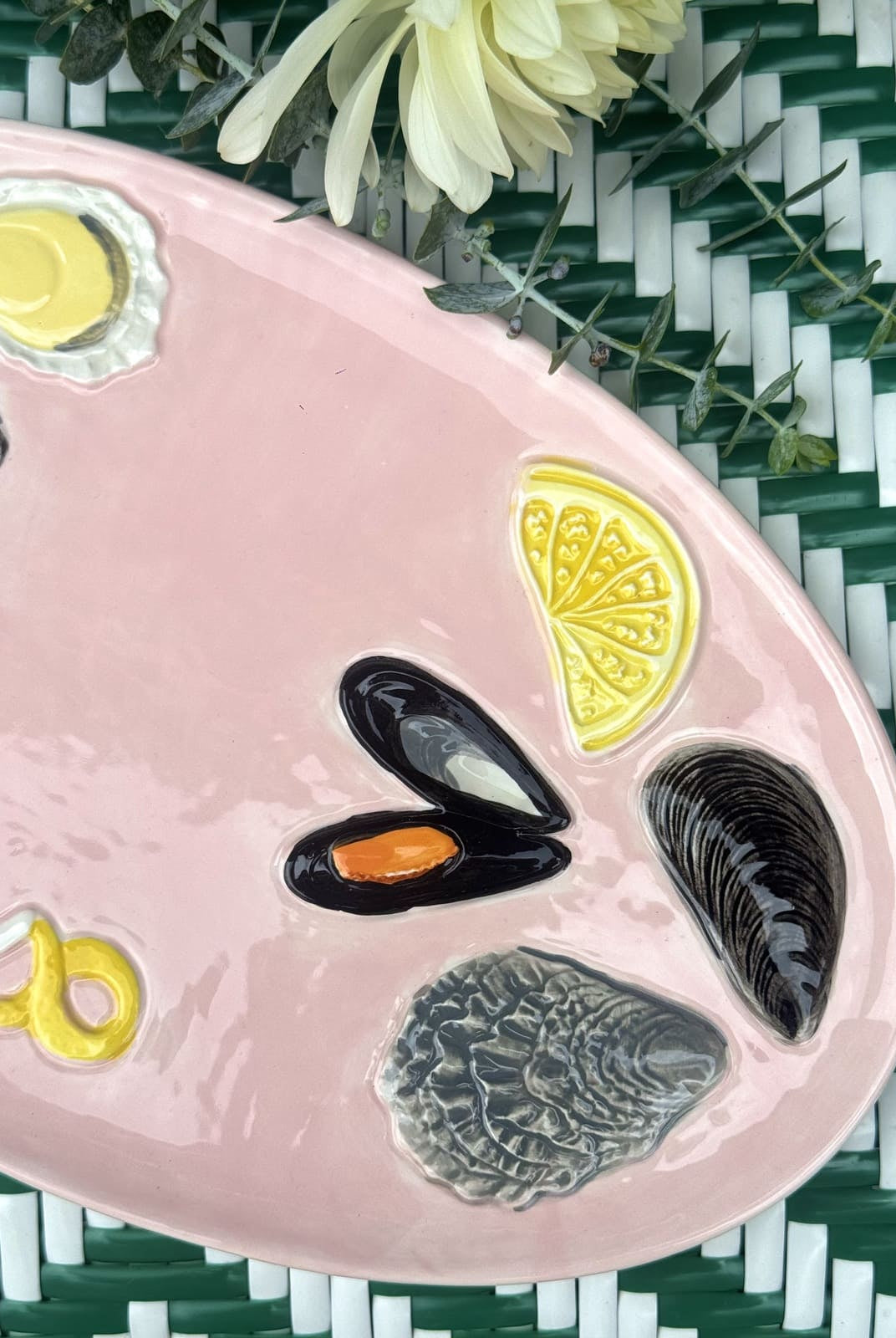 Détail des fruits de mer en relief