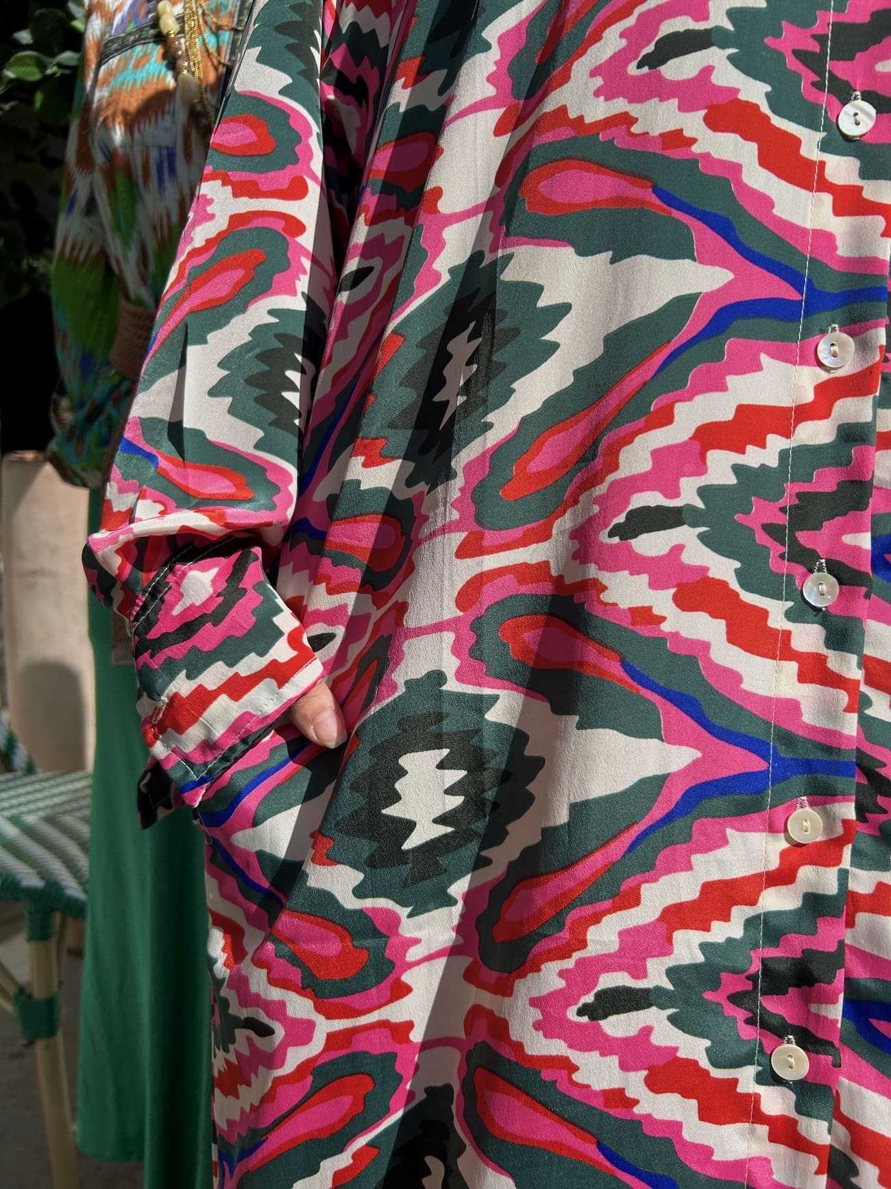 Détail poche robe longue Gold & Silver