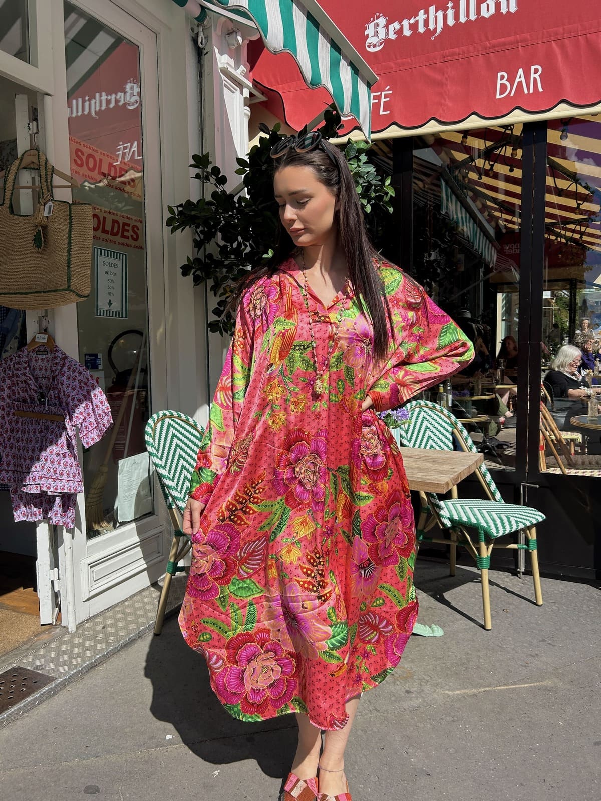 Robe rose midi Gold & Silver