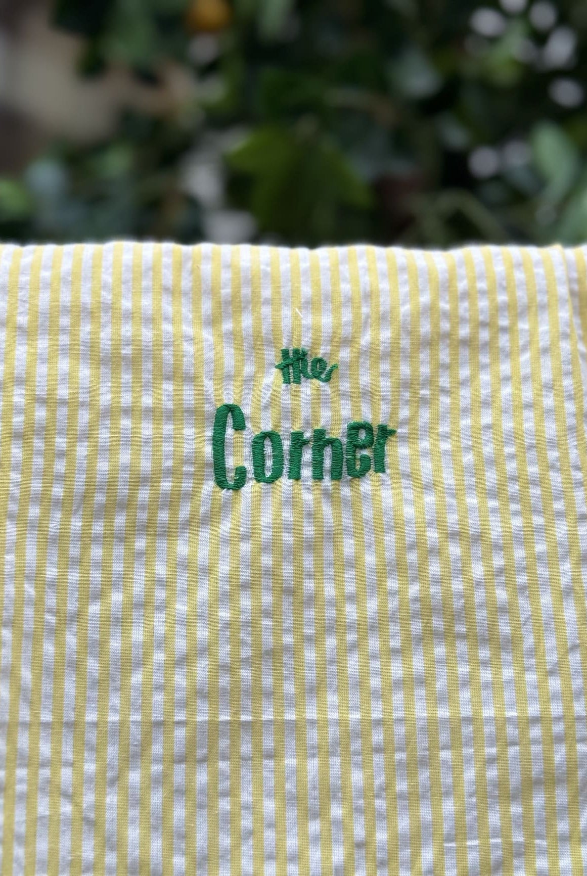 Tote bag personnalise à rayures jaunes