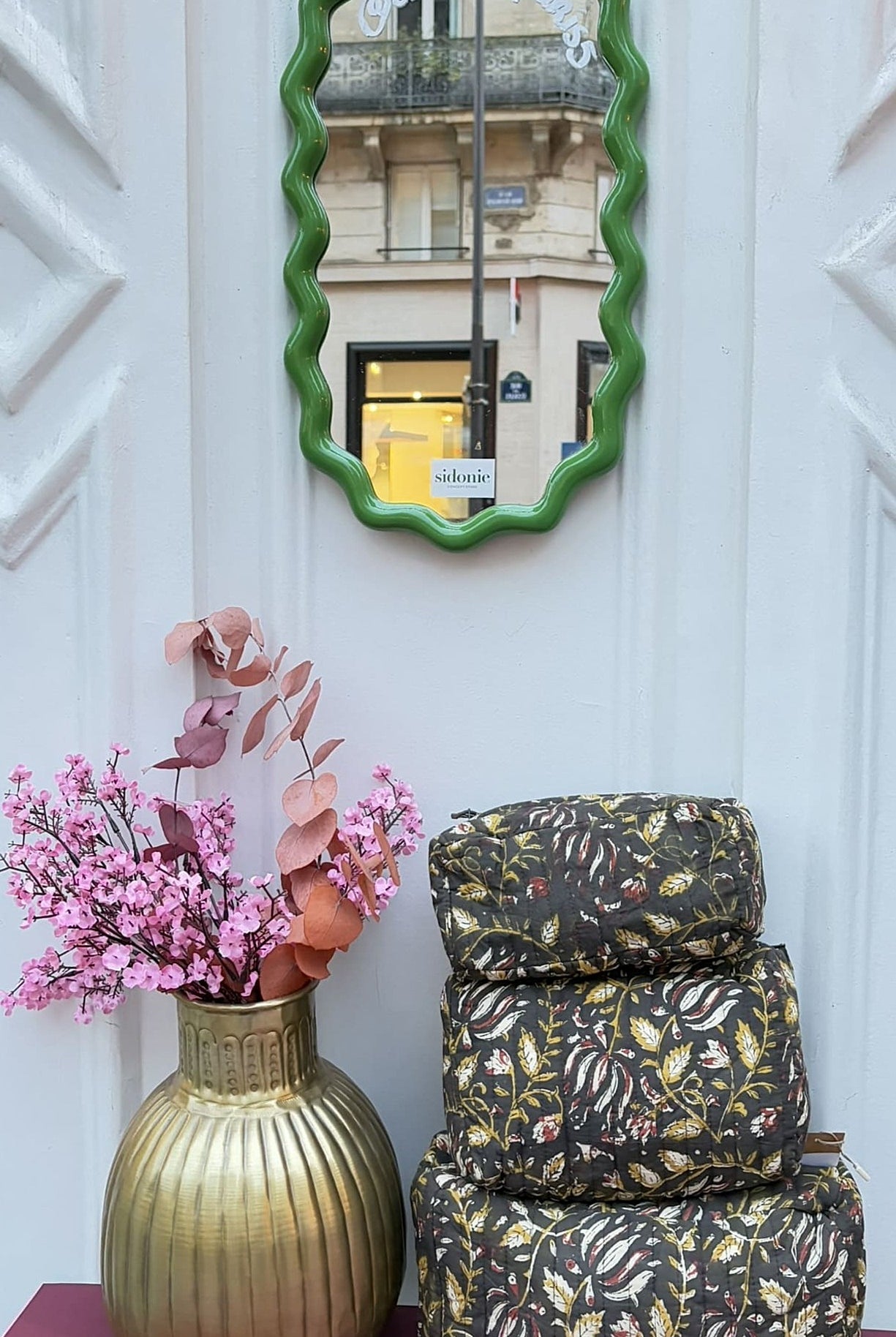 Trois formats de la trousse en coton matelasse vus de face