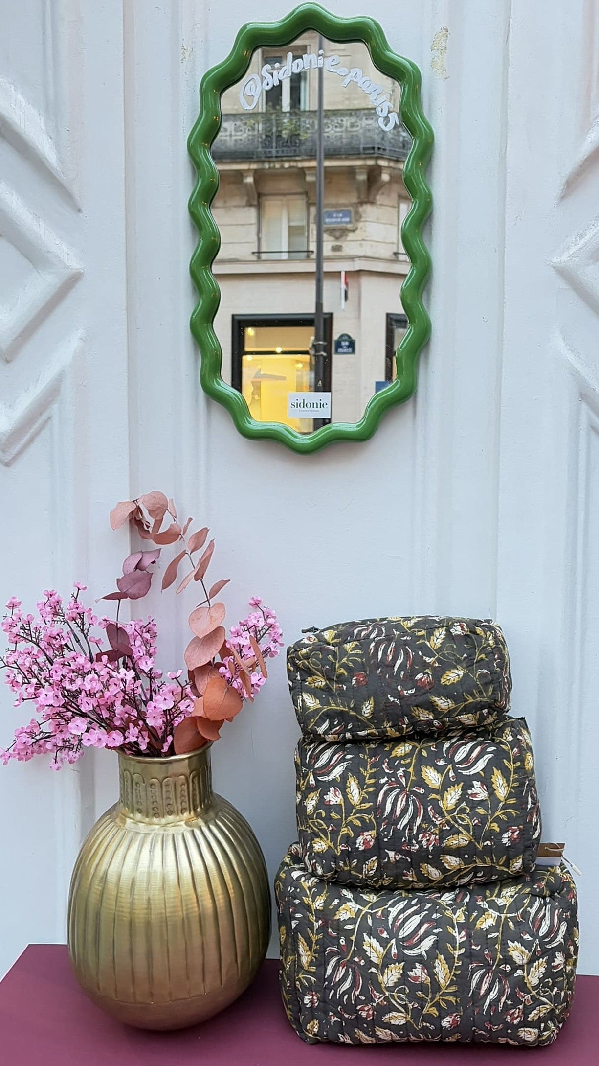 Trois formats de la trousse en coton matelasse vus de face