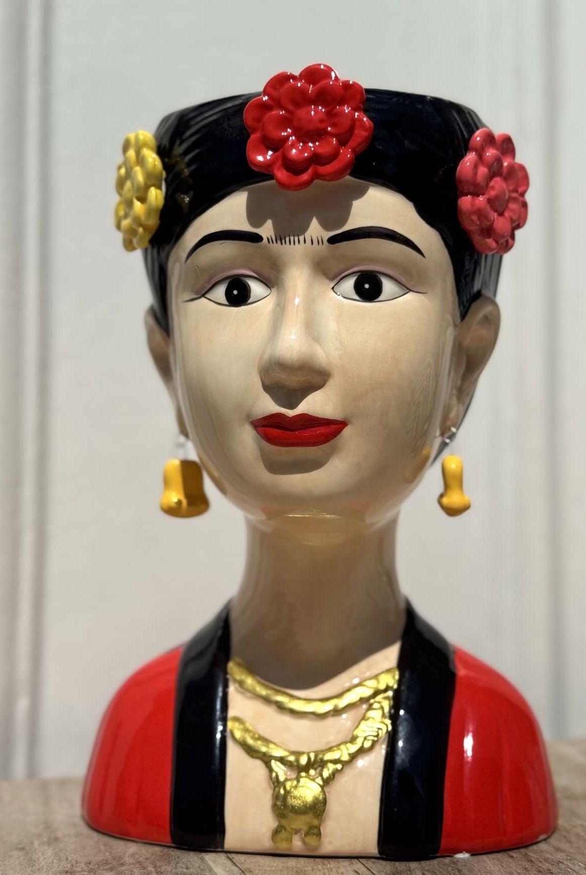 Vase décoratif Carmen – buste en multicolore, vue de face