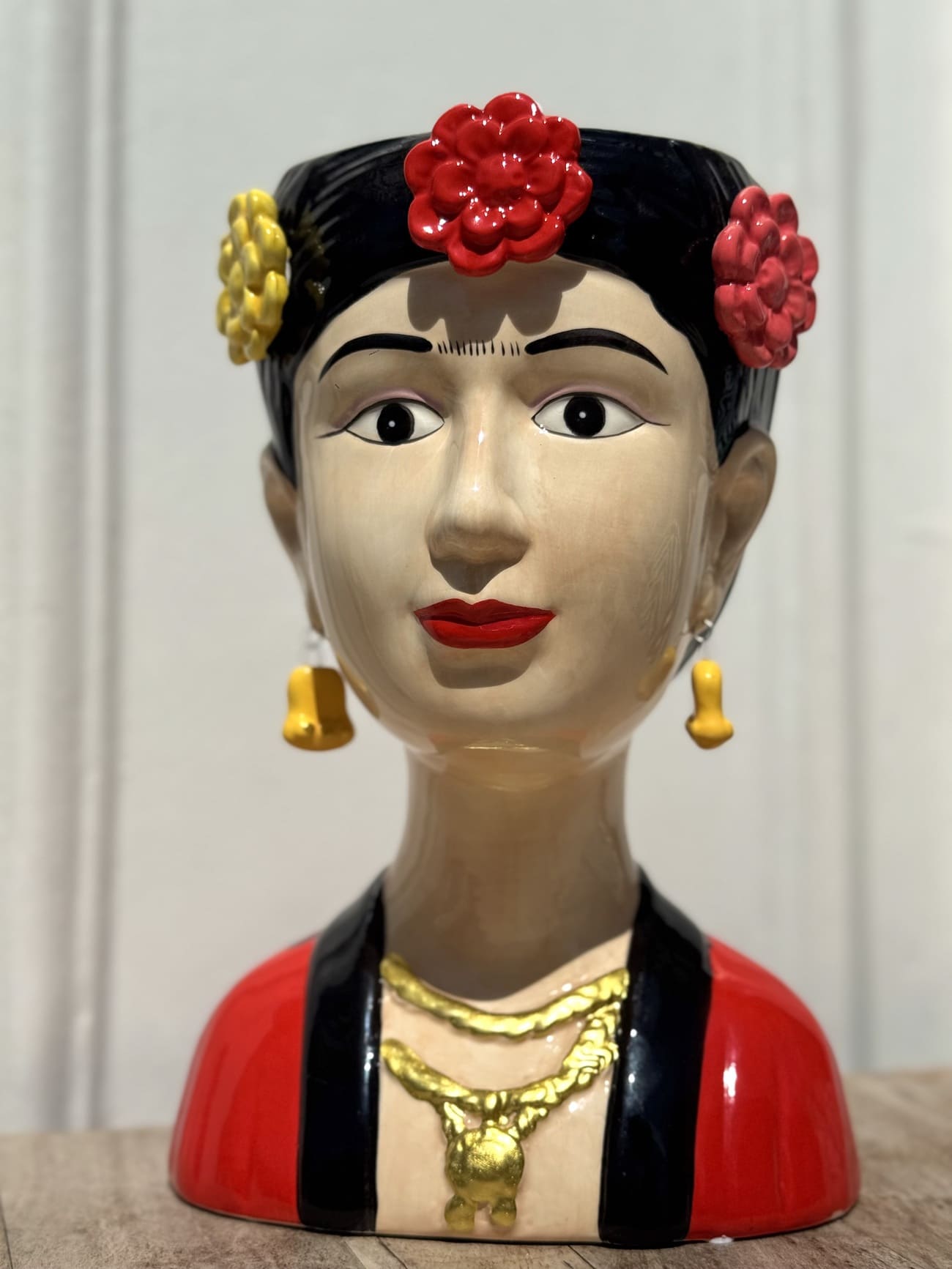 Vase décoratif Carmen – buste en multicolore, vue de face