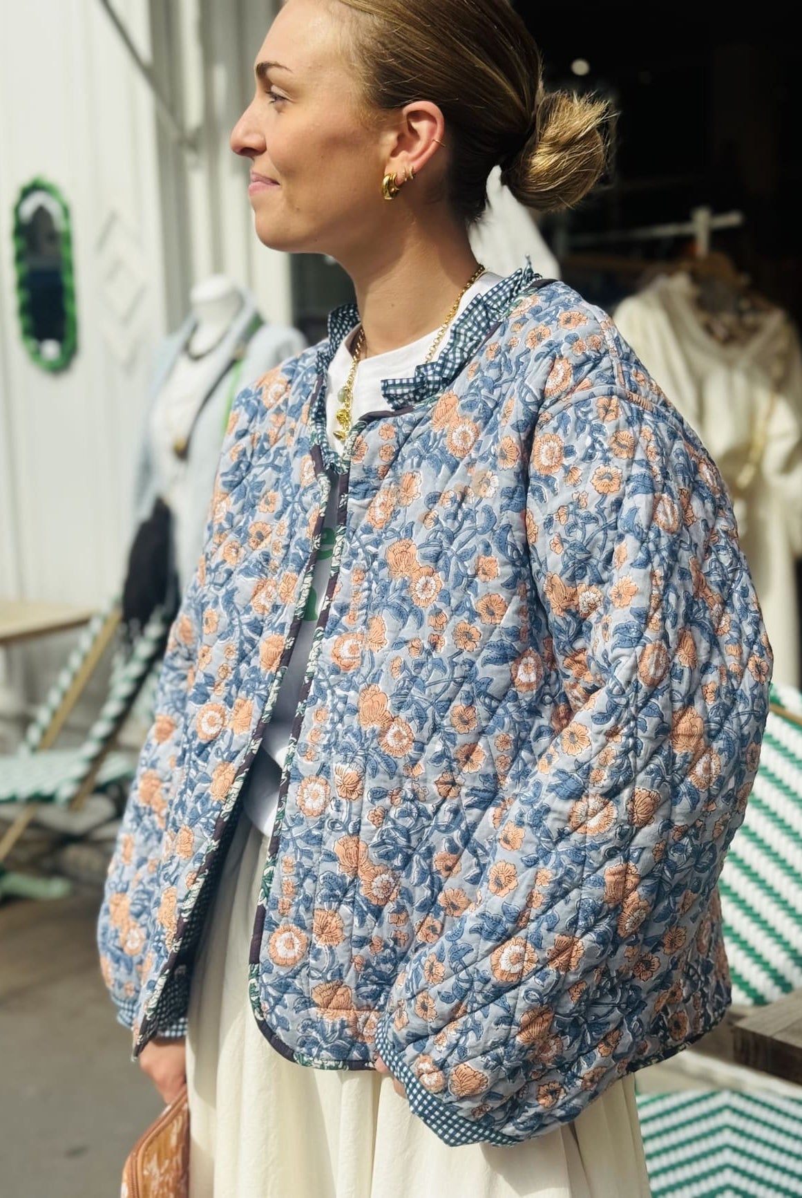 le cote reversible de la veste matelassee coton femme