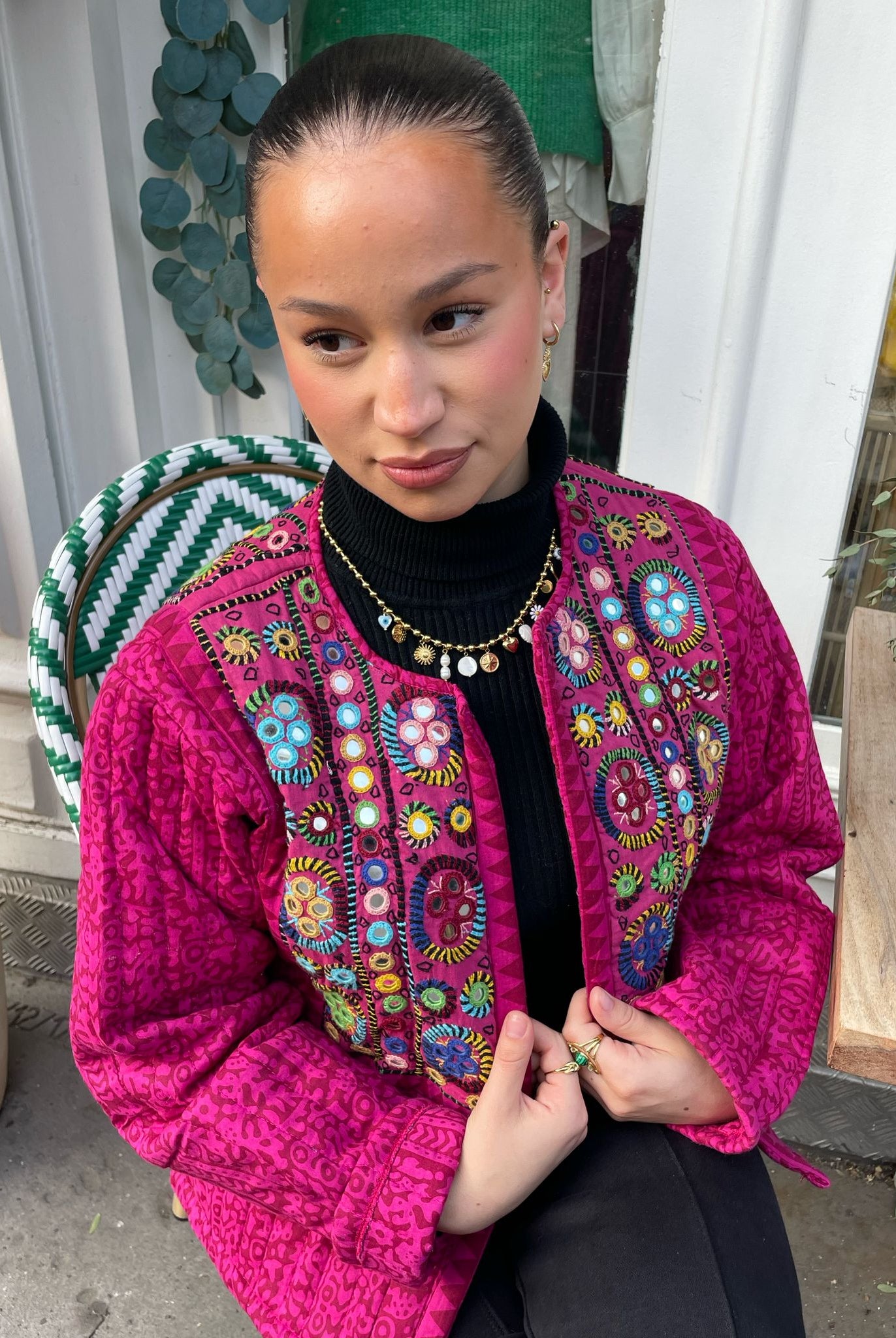 Veste matelassée style bohème chic vue de face