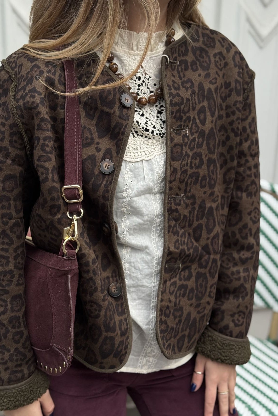 Veste réversible léopard vue de face