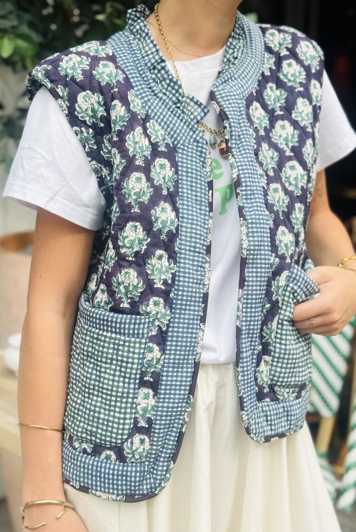 Veste matelassée sans manche vue de face