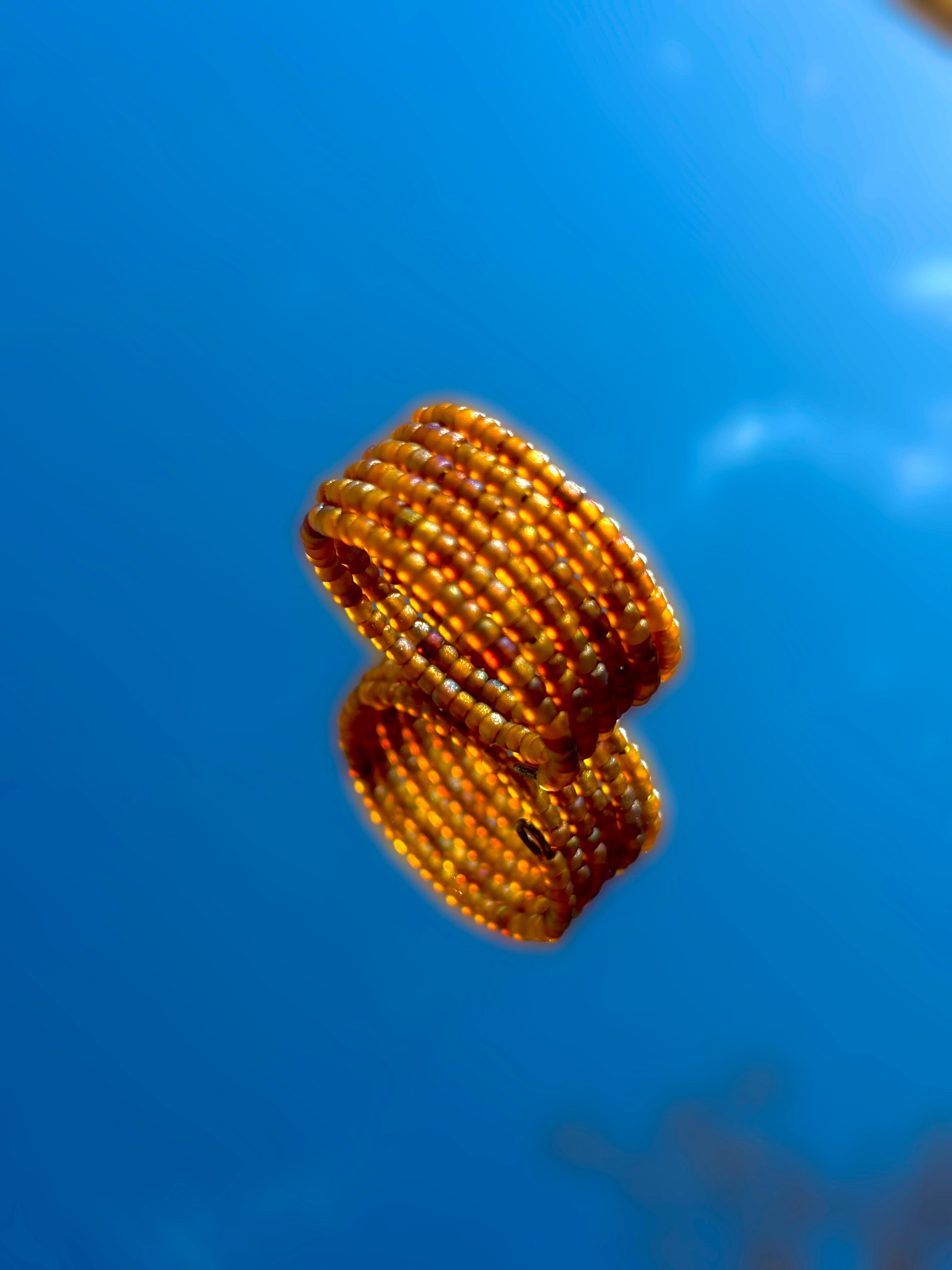 BAGUE-CUIVRE-PERLES DE VERRE-KHARMARI