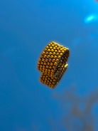 Bague-perles de verre-kharmari-or