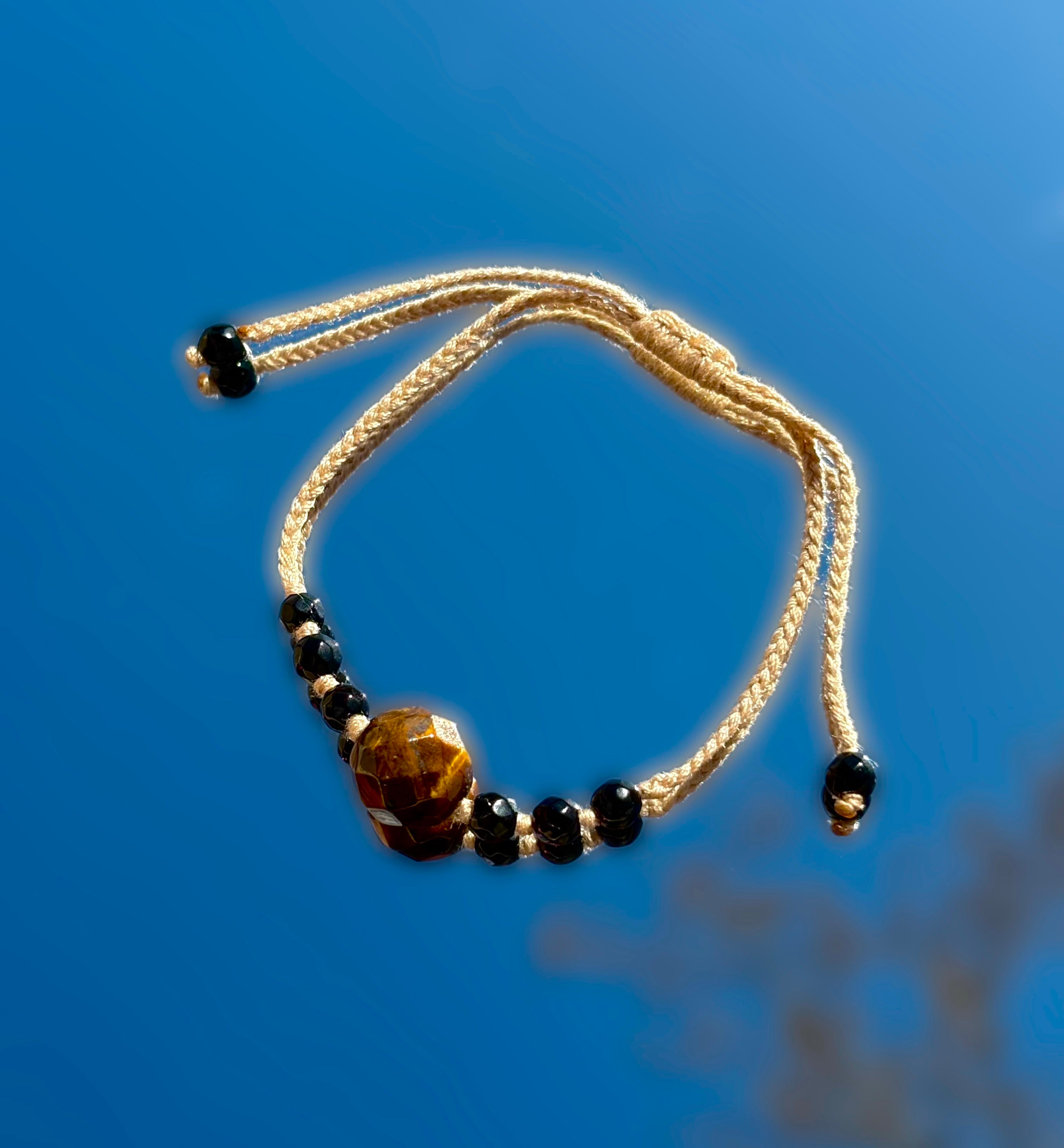 Bracelet-marron-oeil de tigre