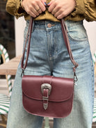 besace en cuir prune rabas