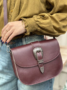 besace en cuir prune rabas