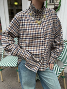 chemise carreaux col montant vue de face