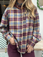 chemise ecossaise bordeaux de face