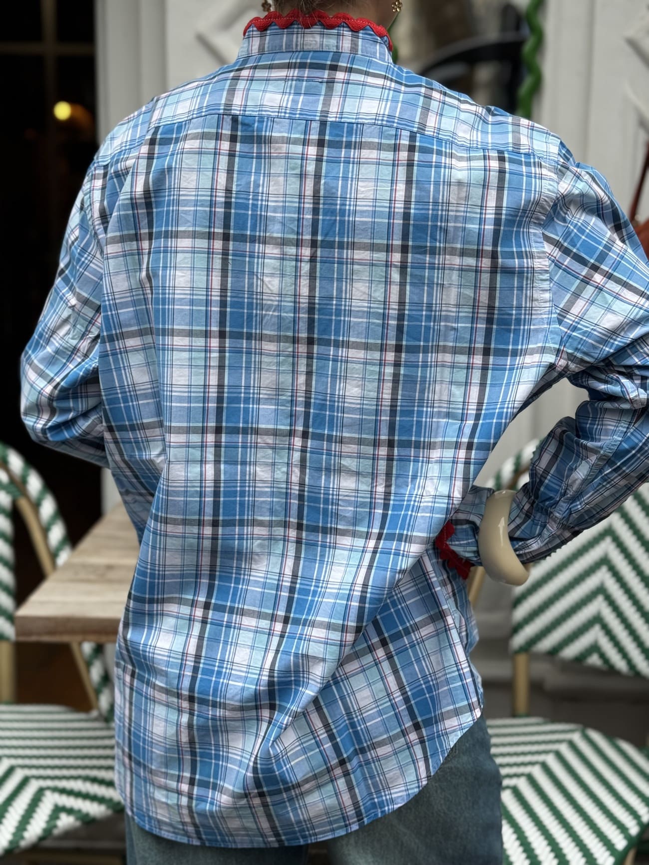 Chemise Ensemble Création écossais bleu – vue de dos