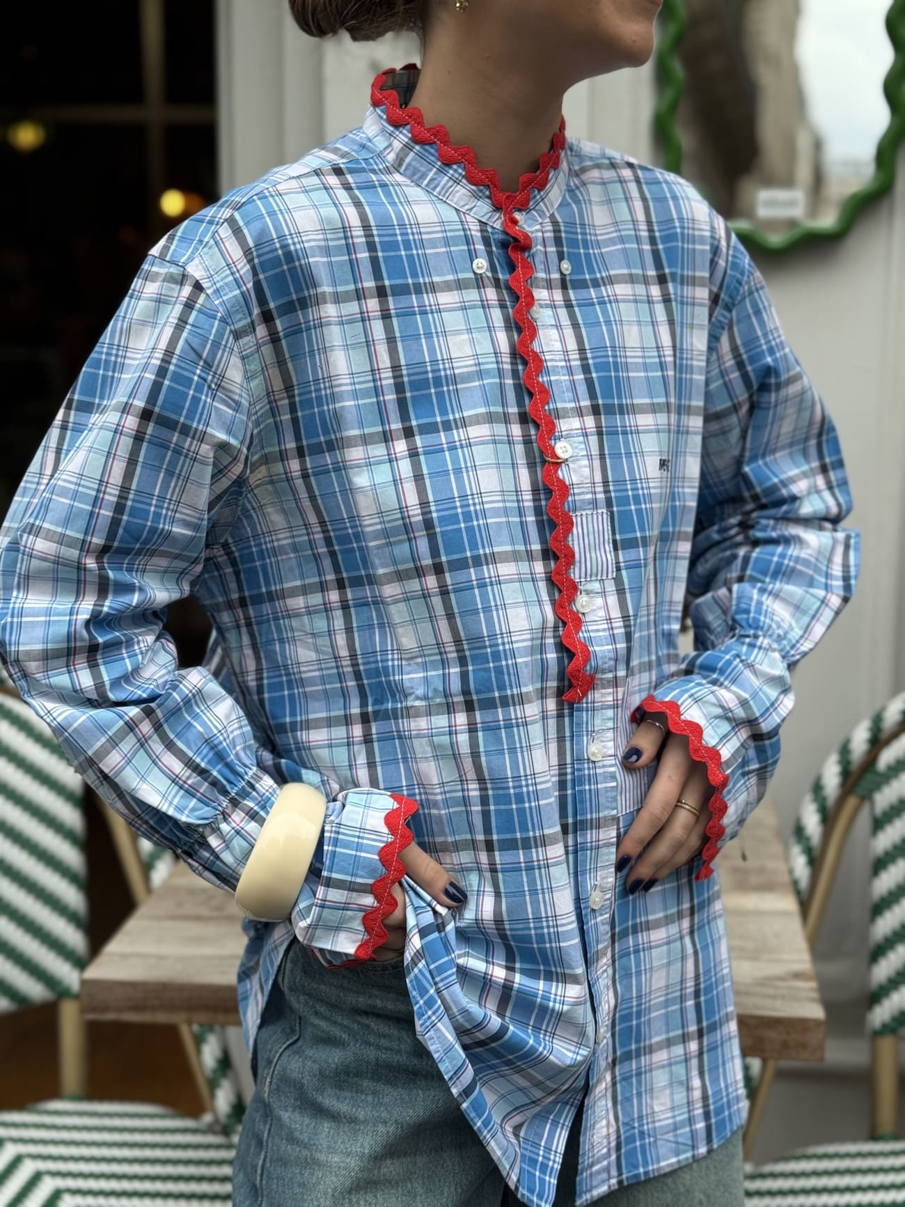 Chemise Ensemble Création écossais bleu – vue de face