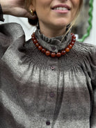 Chemise femme col victorien détail