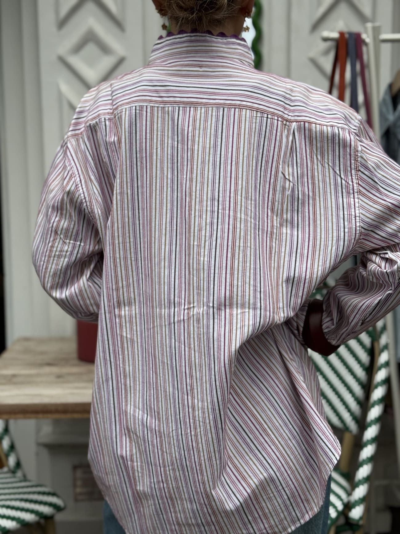 Chemise femme ensemble création rose vue de dos