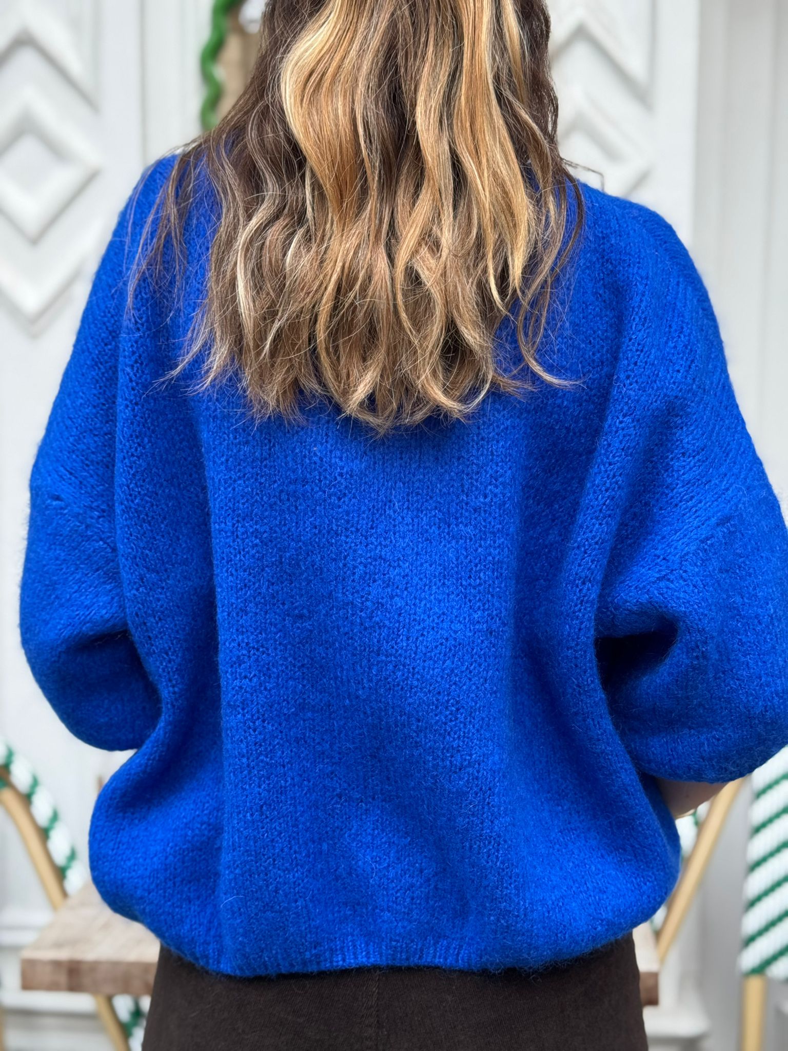 Gilet bleu électrique vu de dos