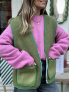 Gilet de laine vert upcyclé