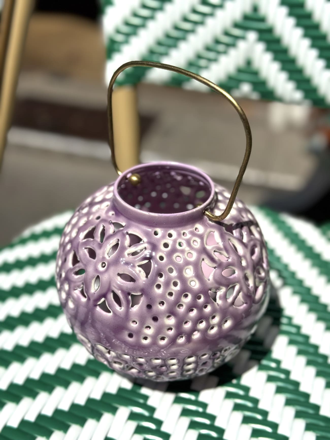 Lanterne Cordoba turquoise vue du dessus