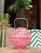 Lanterne décorative Cordoba rose – vue de face