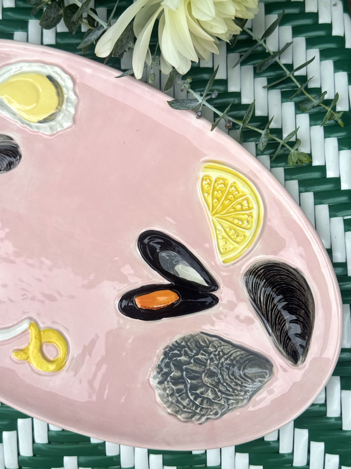 Détail des fruits de mer en relief 
