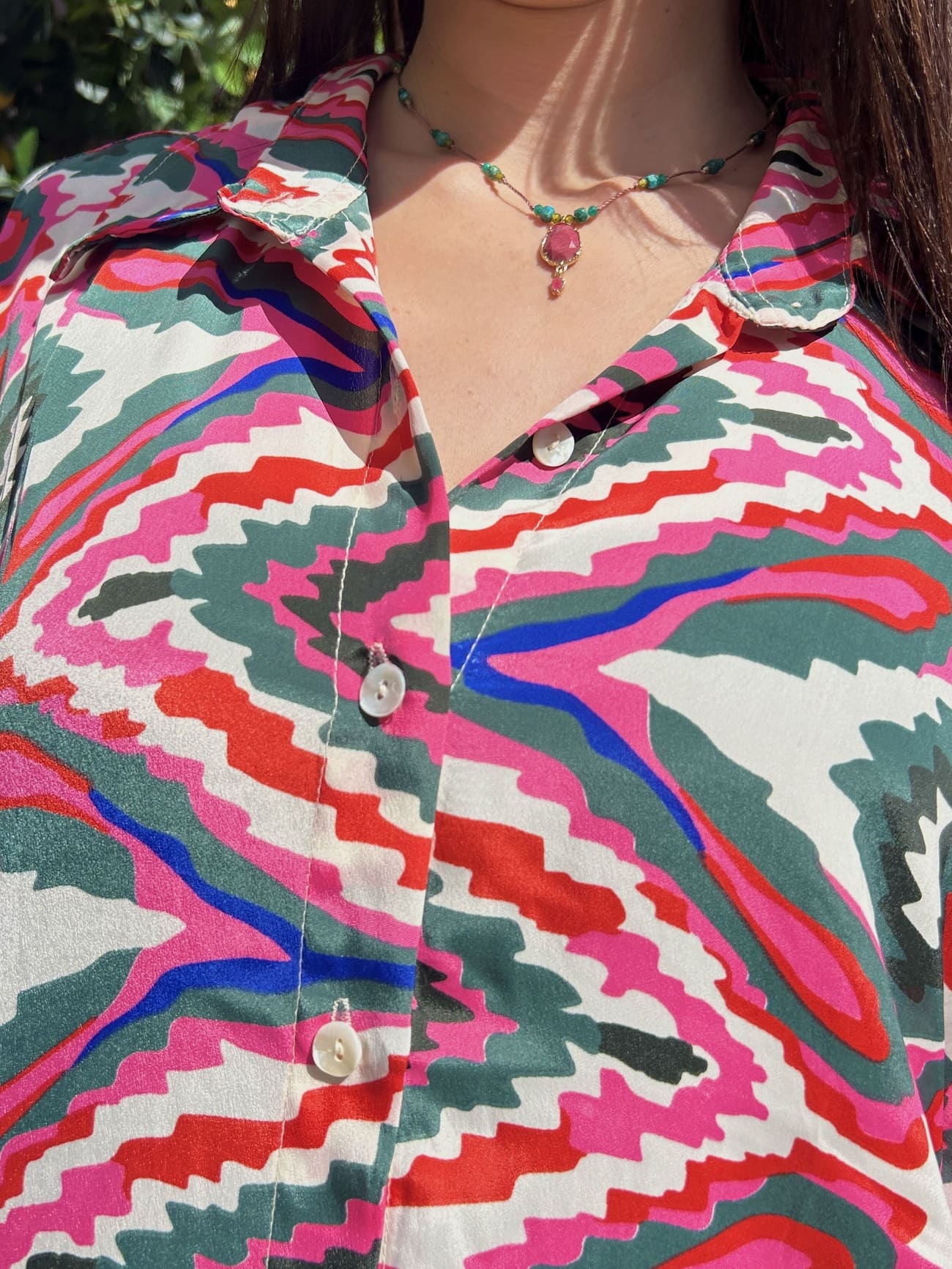 Robe longue Gold & Silver - Motif géométrique