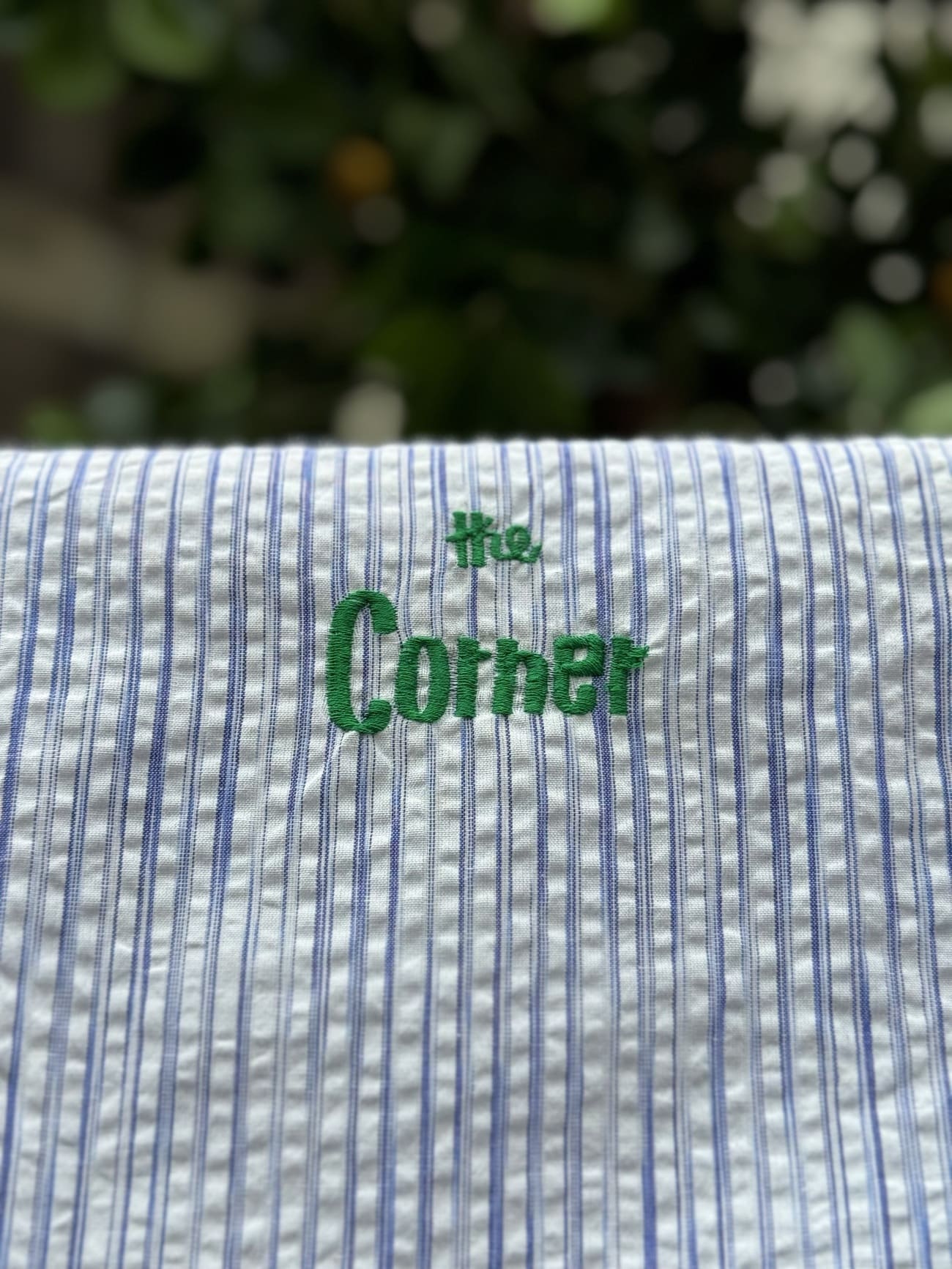 Tote bag personnalise rayures bleu