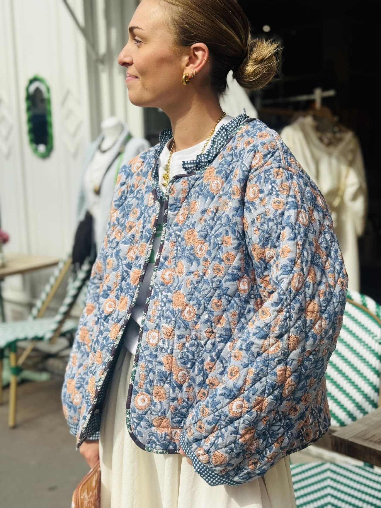 le cote reversible de la veste matelassee coton femme